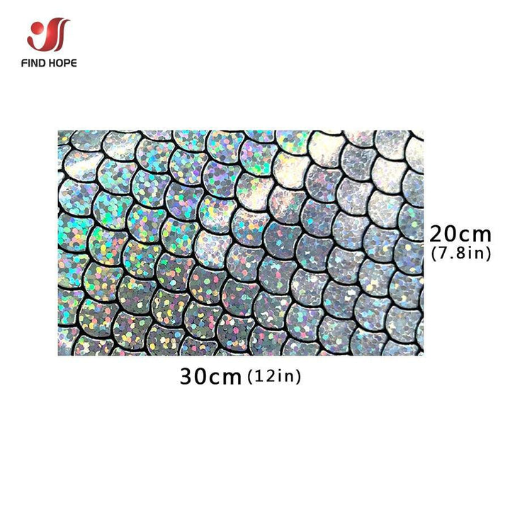 Lisslune | Enchanted holographic mermaid scales PU synthetic leather for creative DIY projects