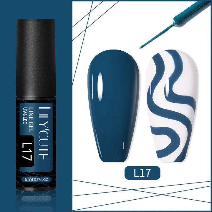 Rynx |5ML Aurora Ocean Blue Liner Gel Polish Nail Art Sparkling Painting Cat Magnetic Gel Semi Permanent UV Gel French Nails