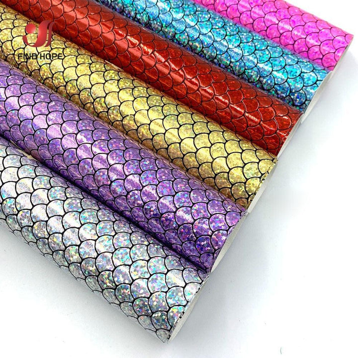 Lisslune | Holographic Mermaid Synthetic Leather - Ultimate DIY Essential for Creators