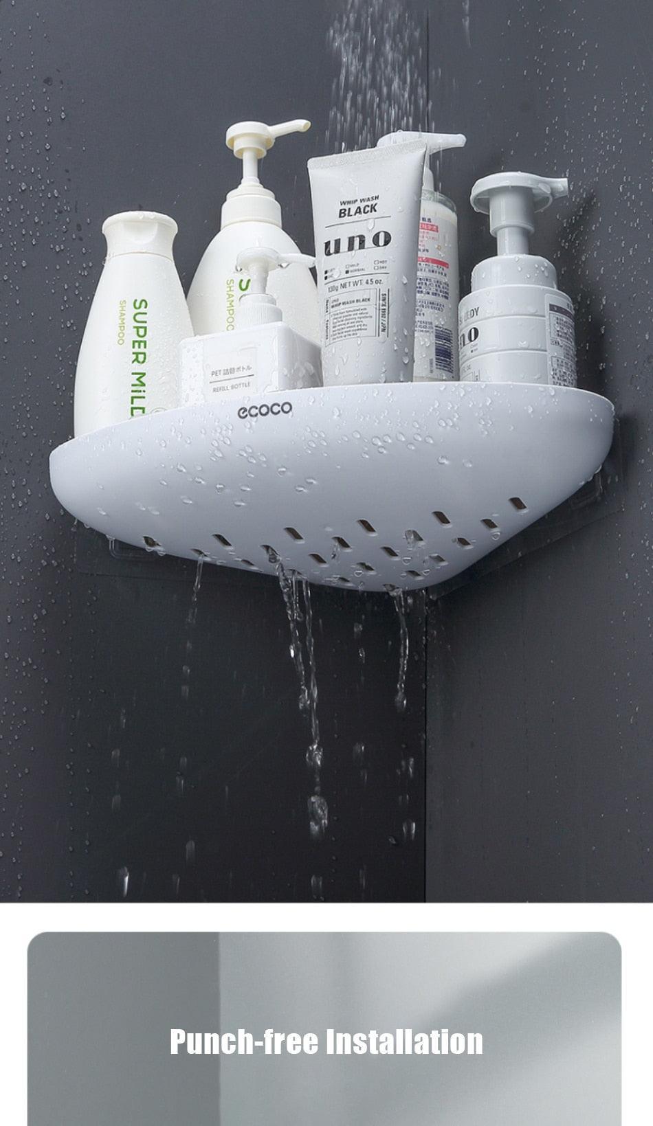 Lisslune | Smart Triangular Bathroom Organizer with Drainage System