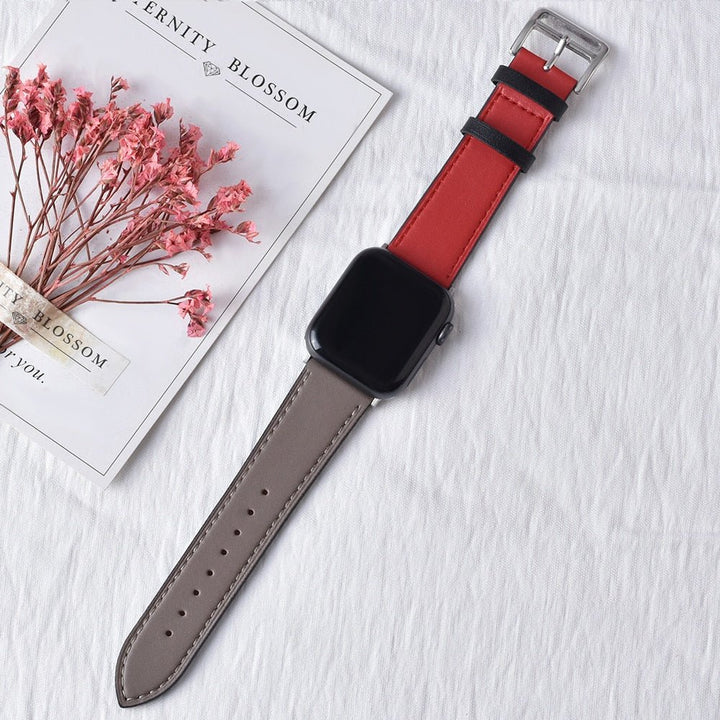 Lisslune | Leather strap for Apple Watch 42mm 38mm Series 3 4 5 6 SE 7 41MM 45MM