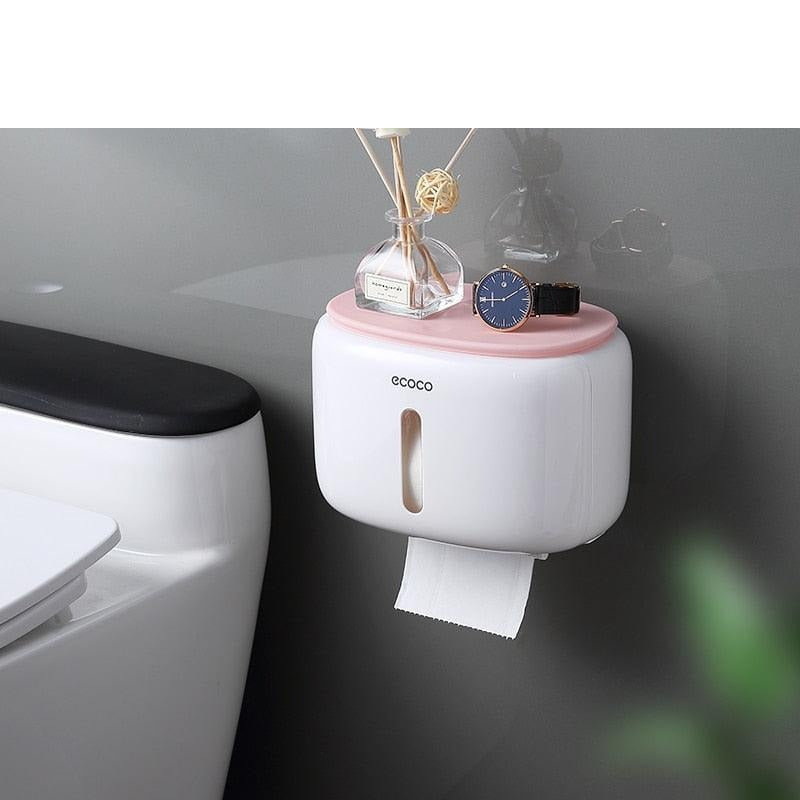 Lisslune | Modern Wall Mounted Bathroom Organizer with Toilet Paper Holder