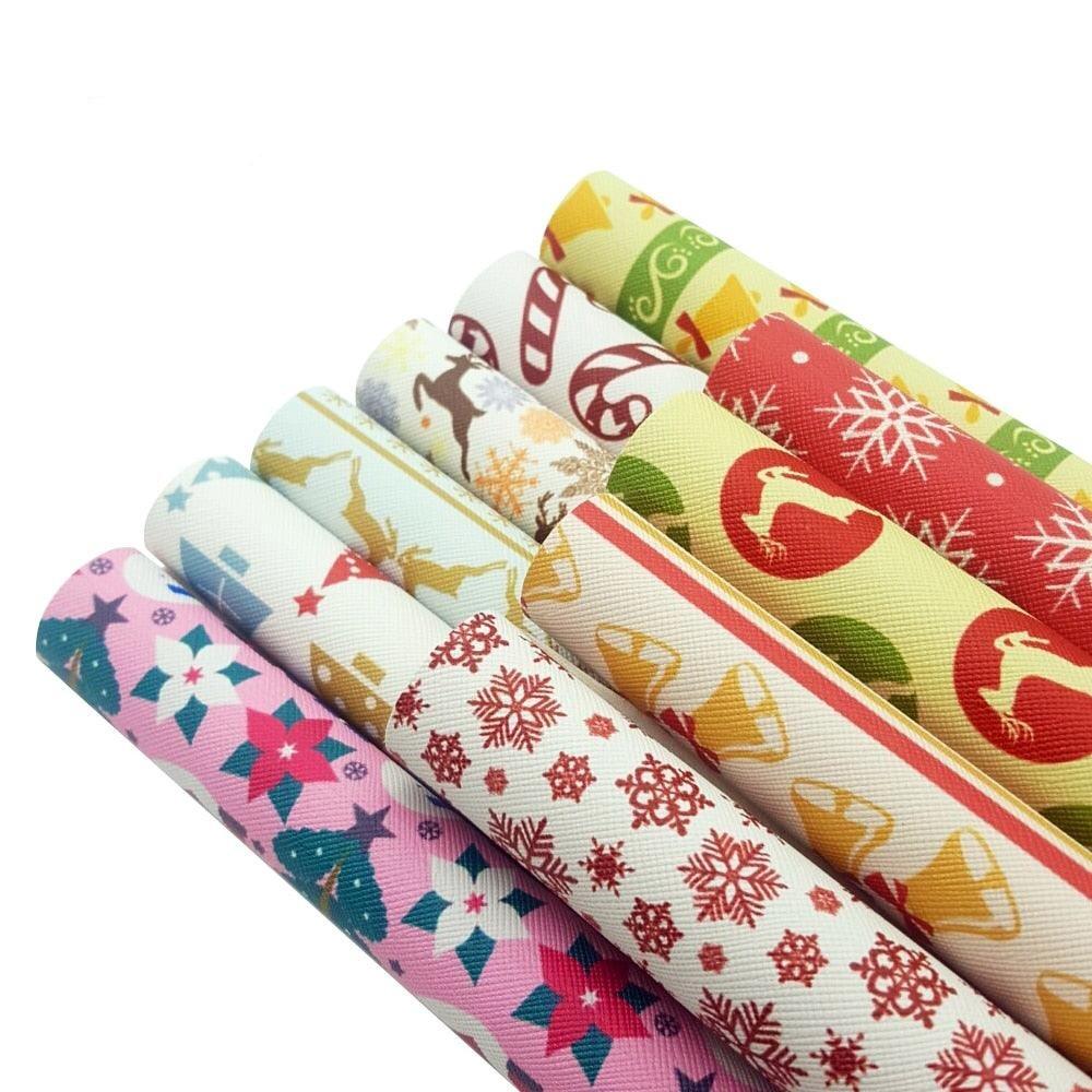 Lisslune | Playful Holiday Cartoon Animal PU Bow Fabric Sheets: Essential DIY Kit for Festive Hair Accessories and Crafts