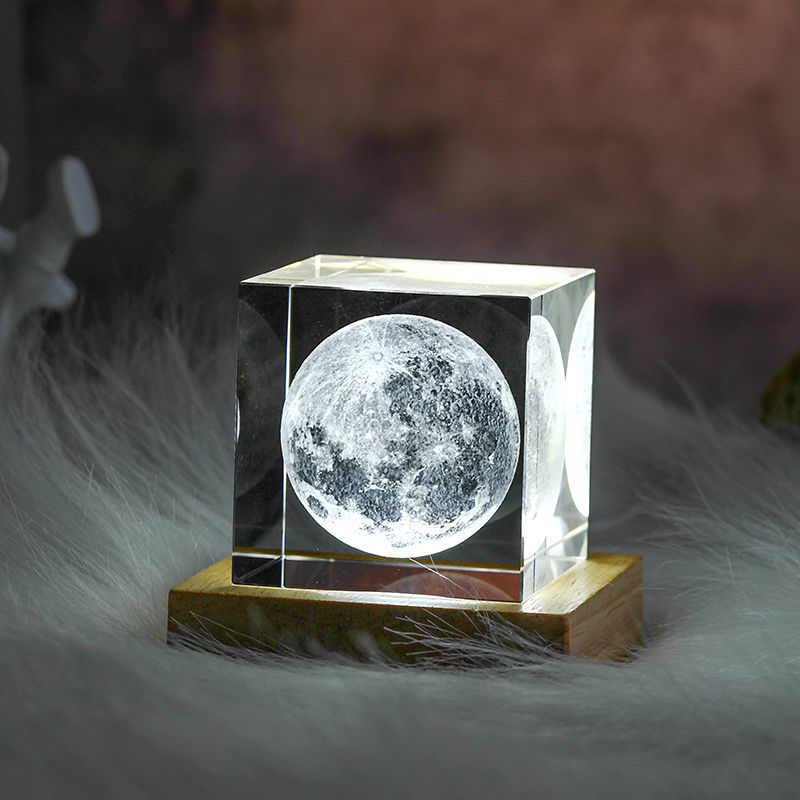 Lisslune | 3D Crystal Cube Moon Nightlight