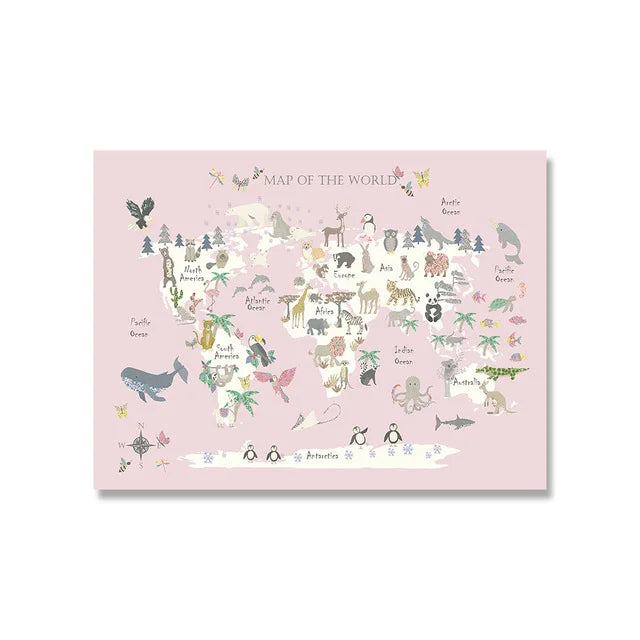 Lisslune | World map canvas poster