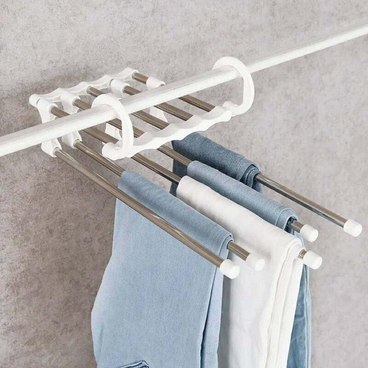 Lisslune | Adjustable 5-in-1 Stainless Steel Pants Organizer Rack
