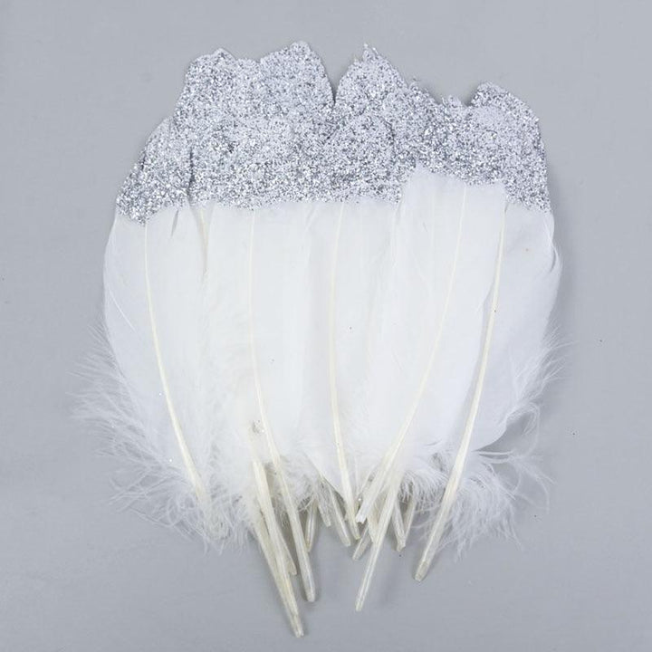 Lisslune | Glamorous Gold Tipped Feather Craft Set for Elegant Event Enhancements