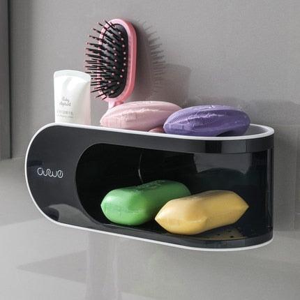 Lisslune | Elegant Nordic Soap Dish with Hook - Drill-Free Bathroom Organizer