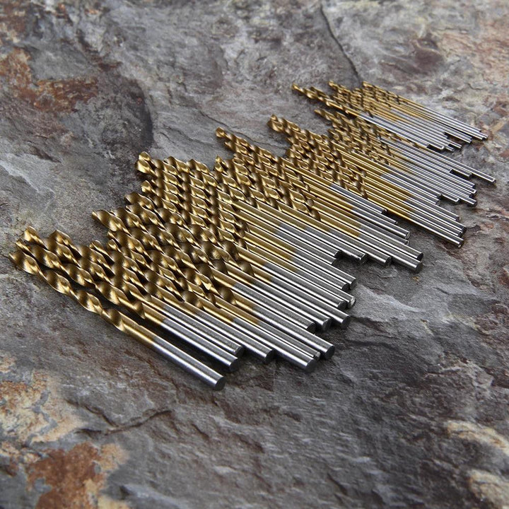 Lisslune | 50-piece Premium HSS Titanium Drill Bit Set for Woodworking and Metalworking