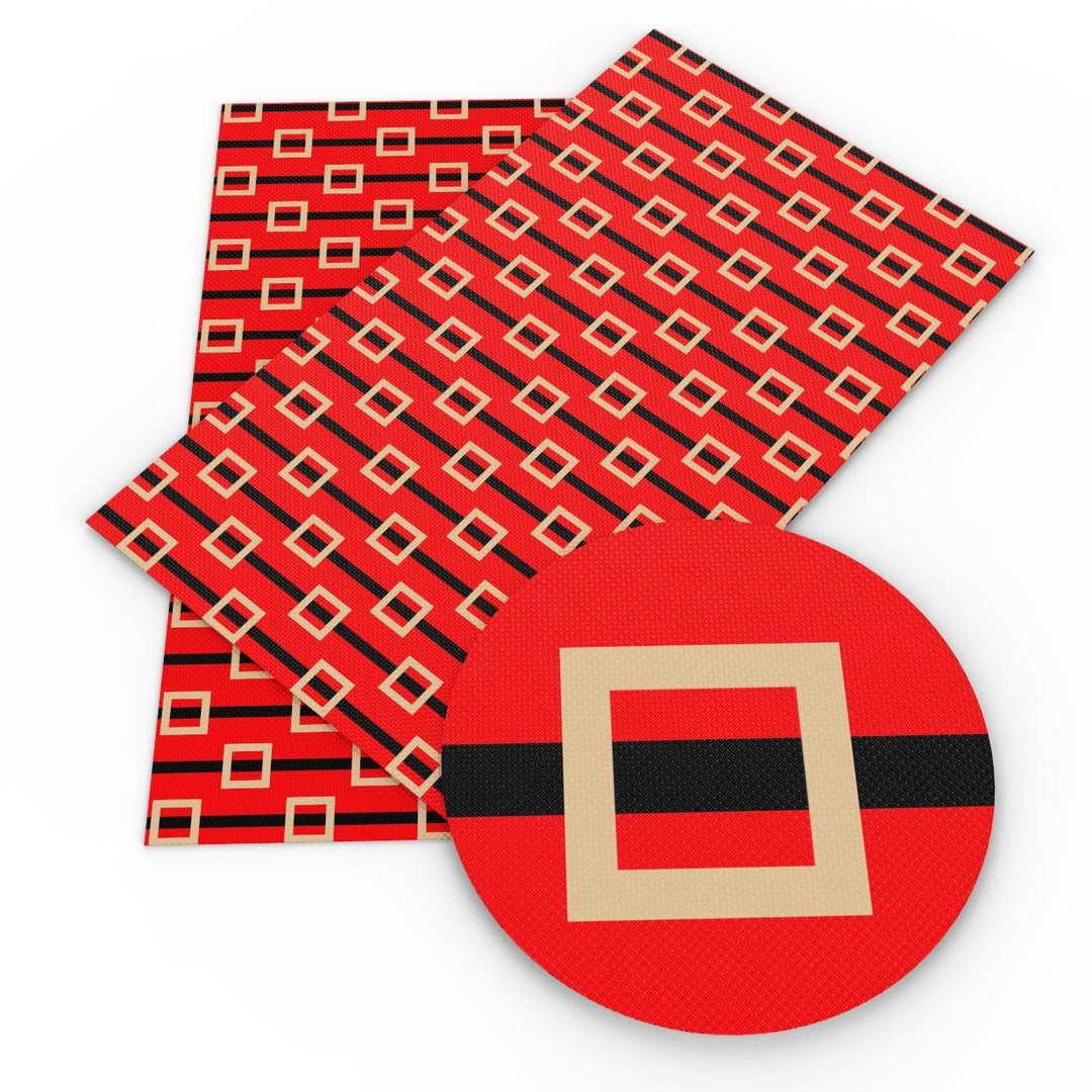 Lisslune | Crimson Holiday Synthetic Leather Craft Set - DIY Festive Fabric Set