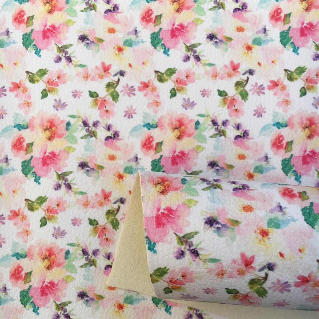 Lisslune | Vibrant Floral and Rainbow Faux Leather Craft Kit: Unleash your creativity