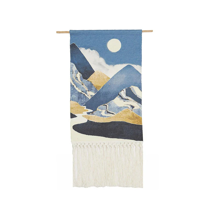 Rynx | Macramé Landscape Wall Tapestry with Handmade Tassels Dormitory Hotel Wall Fabric Blanket Cover Decoration Home Stay Aesthetic Decoration