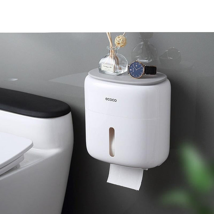 Lisslune | Modern Wall Mounted Bathroom Organizer with Toilet Paper Holder