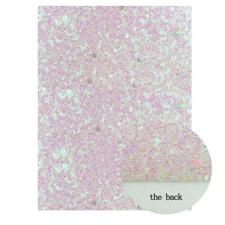 Lisslune | Glittering White Chunky Glitter Fabric Sheets for Stunning DIY Masterpieces