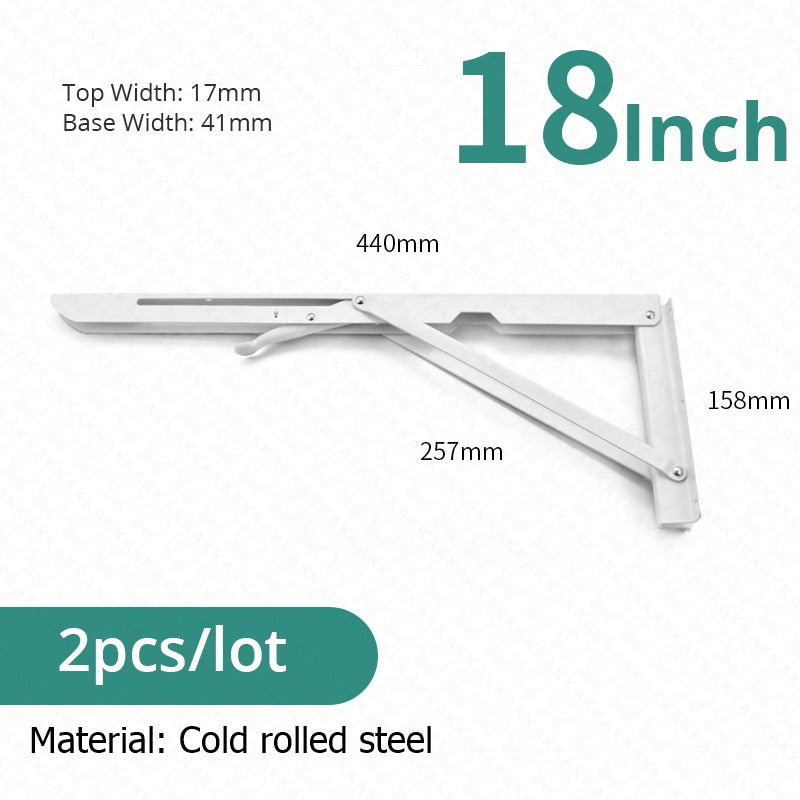 Lisslune | 2-piece set collapsible shelf brackets, heavy-duty, made of stainless steel for tables, motorhomes and space-saving