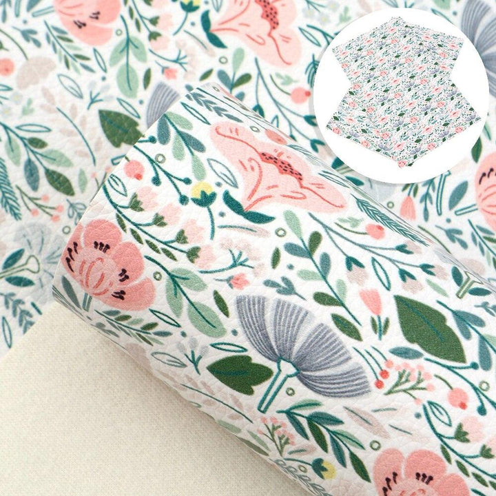 Lisslune | Floral Elegance Synthetic Leather Creative Sheets