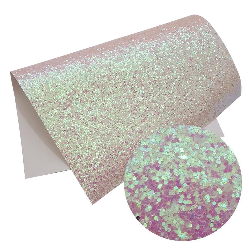 Lisslune | Glittering White Chunky Glitter Fabric Sheets for Stunning DIY Masterpieces