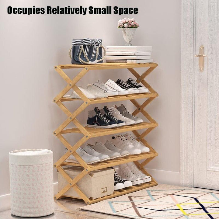 Lisslune | Elegant Bamboo Shoes Display and Storage Shelf