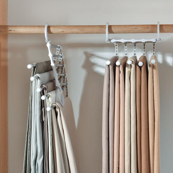 Lisslune | Adjustable 5-in-1 Stainless Steel Pants Organizer Rack