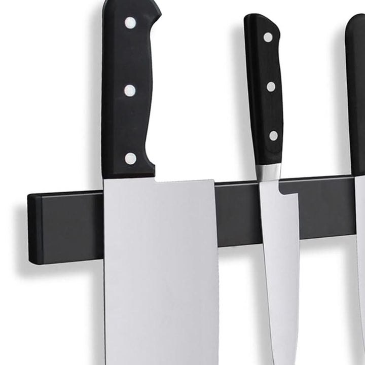 Lisslune | Magnetic Knife Holder – Wall-Mounted Black Steel Rack