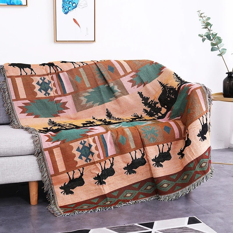 Lisslune | Vintage Pumpkin Sofa Cover Blanket
