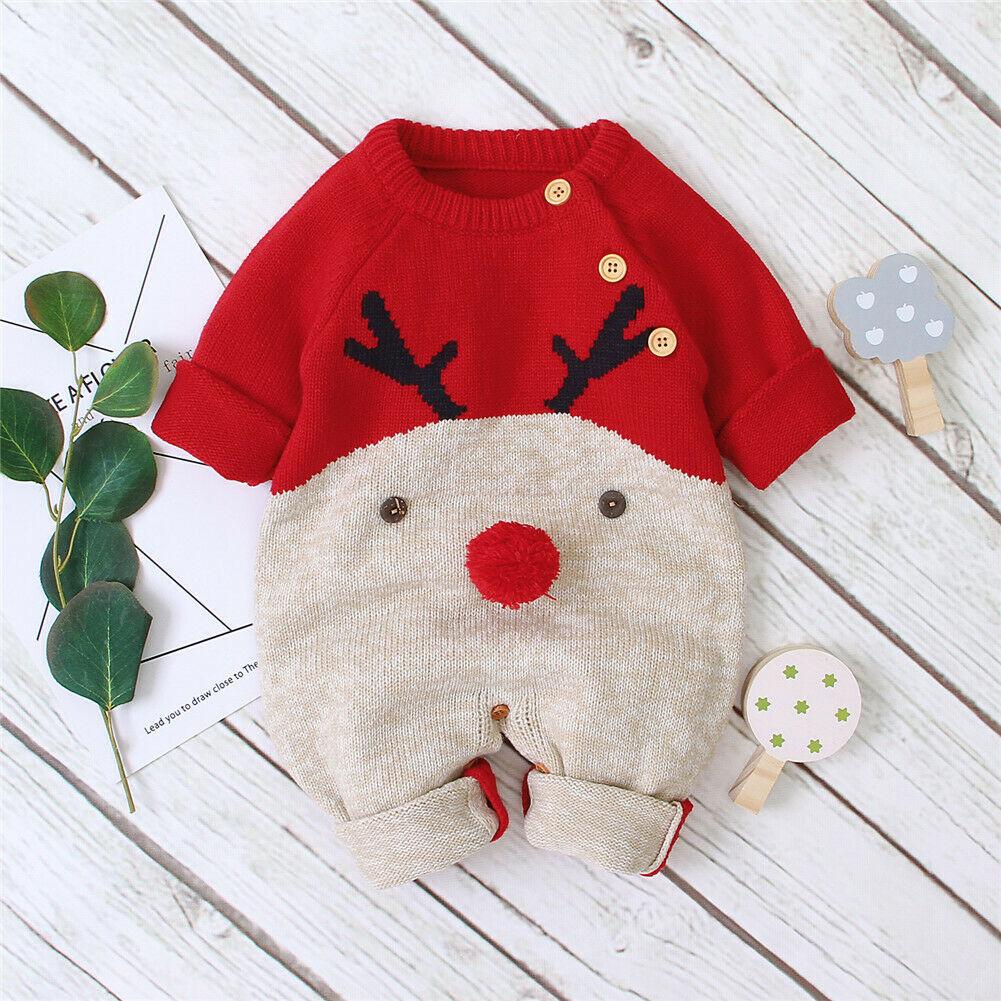 Lisslune | Warm Christmas Reindeer Knit Overall