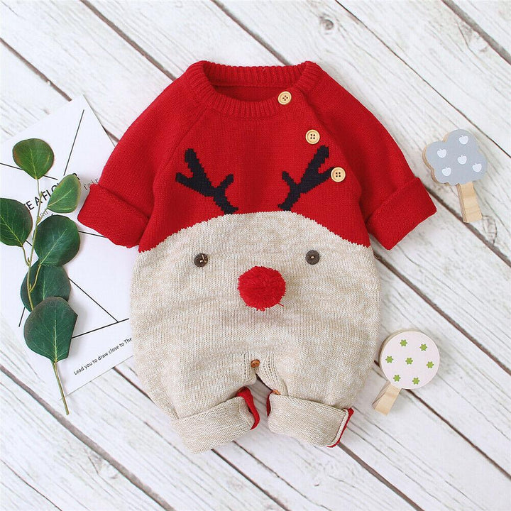 Lisslune | Warm Christmas Reindeer Knit Overall