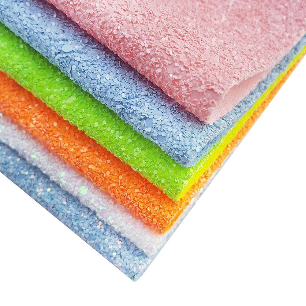 Lisslune | Rainbow Sparkle Synthetic Leather Craft Sheets for Creative Projects