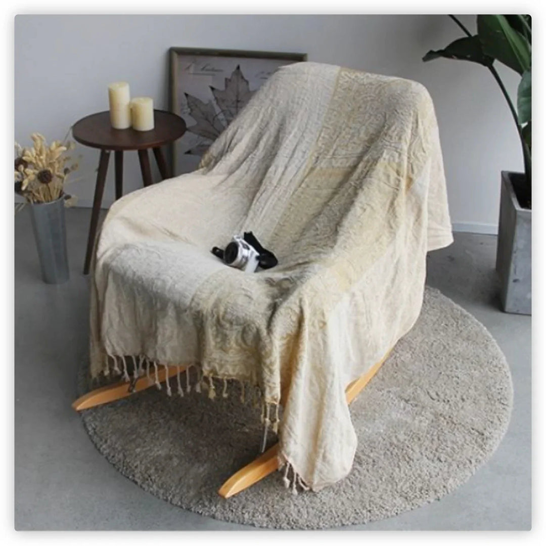 Rynx | Textile City Ins Retro Sofa Decor Towel Mediterranean Nepal Plaid Patchwork Blanket Heavy Sofa Cover Bedspread 220x260cm