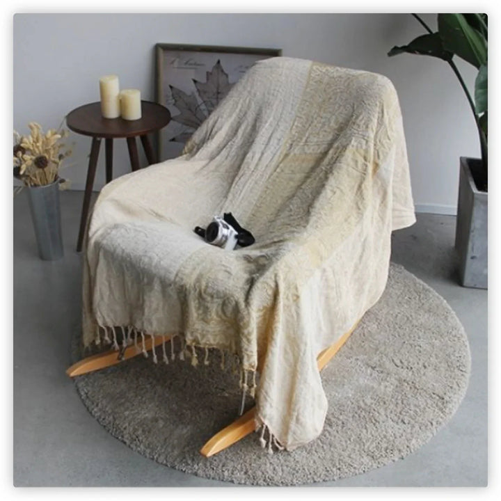 Rynx | Textile City Ins Retro Sofa Decor Towel Mediterranean Nepal Plaid Patchwork Blanket Heavy Sofa Cover Bedspread 220x260cm