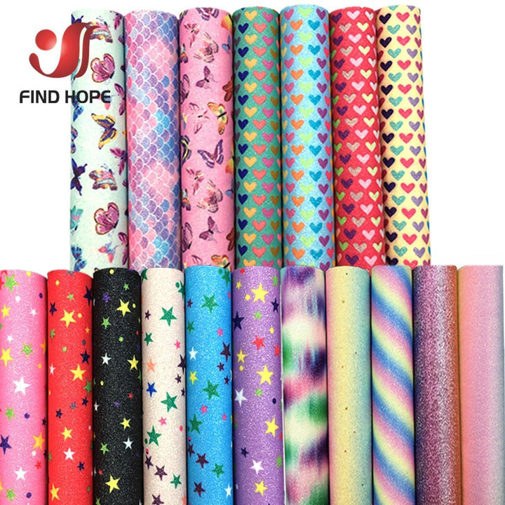 Lisslune | Iridescent Rainbow Sparkle Fabric Sheets - Perfect for Creative Do-It-Yourself Projects