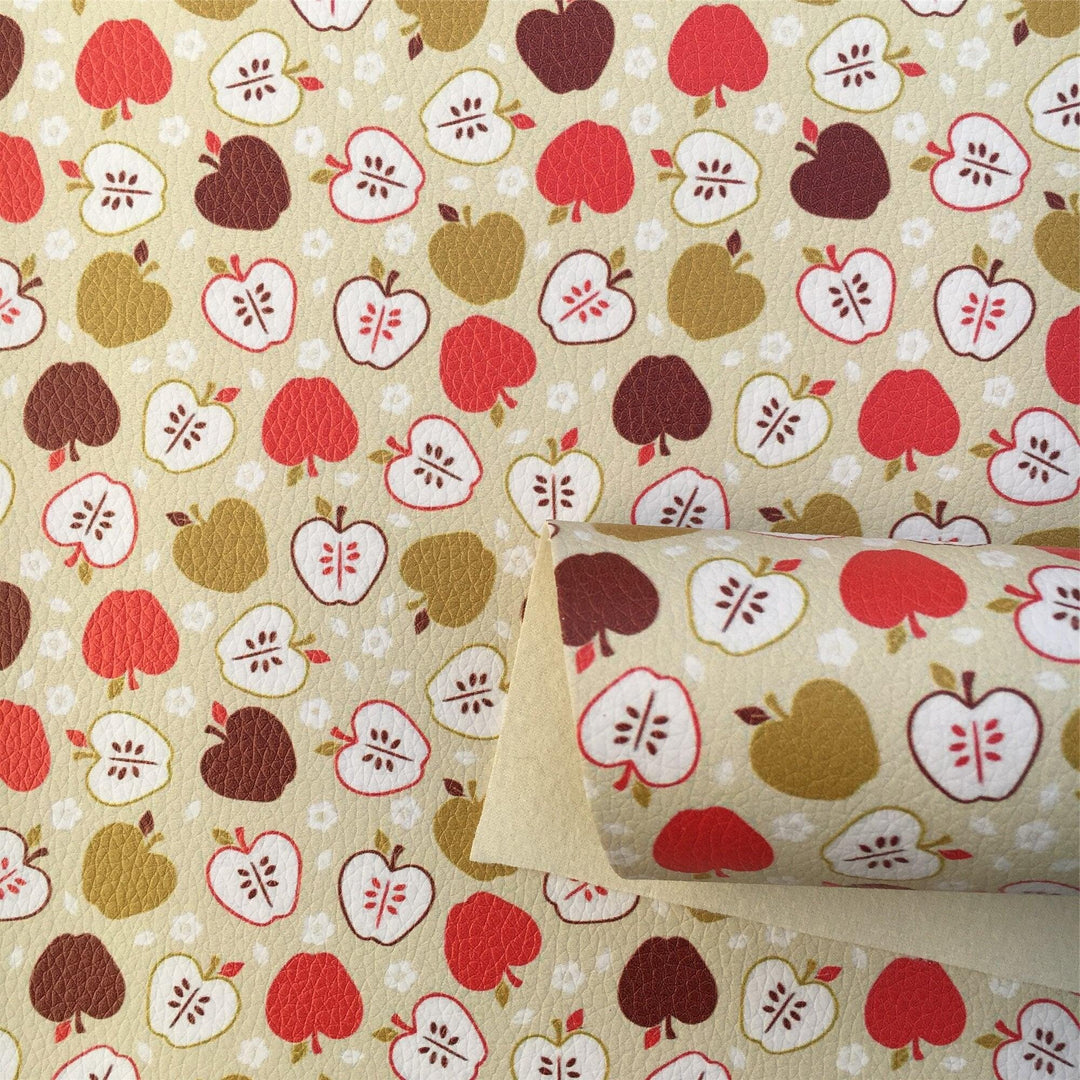 Lisslune | Chic Knit-button Synthetic Leather Fabric in Elegant Apple Lychee for Creative Crafts