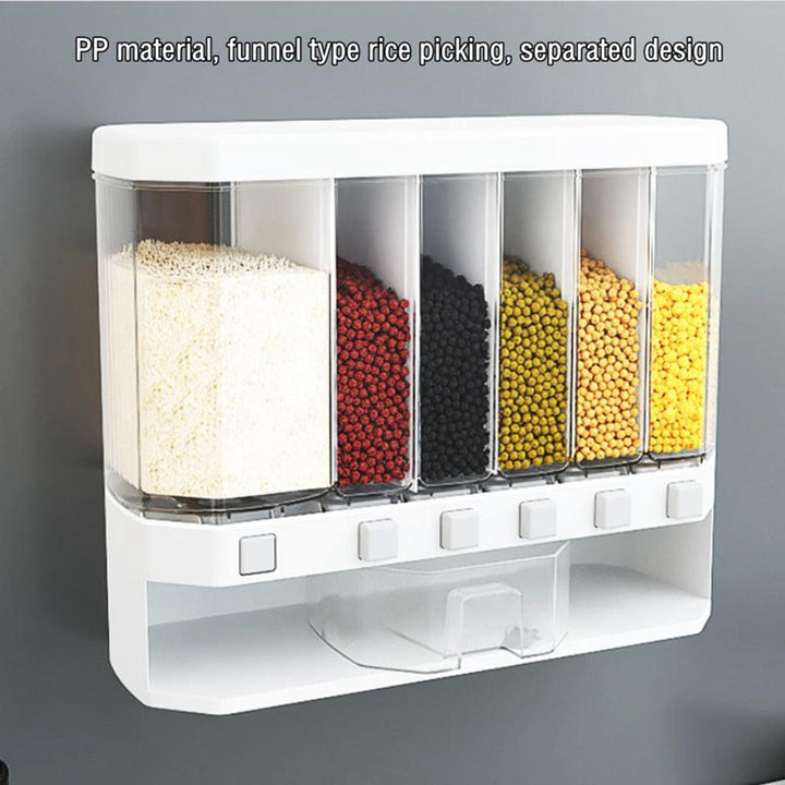 Lisslune | 6-Slot Wall-Mounted Food Storage Solution