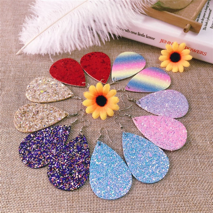 Lisslune | Glittery Rainbow Craft Fabric - 20x30cm Iridescent Art Supplies