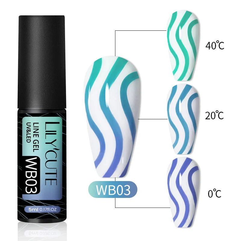 Rynx | 5ml Colorful Reflective Liner Gel Nail Polish Super Bright Painting Glitter Gel Graffiti Stripe Design Polish Manicure