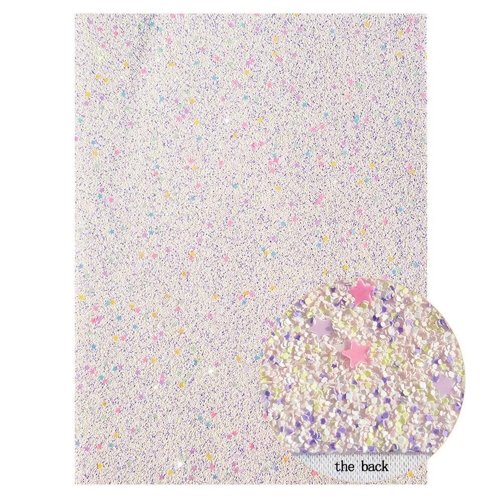 Lisslune | Sparkling Chunky Glitter Synthetic Leather Craft Sheets - A4 Size for Stunning DIY Projects