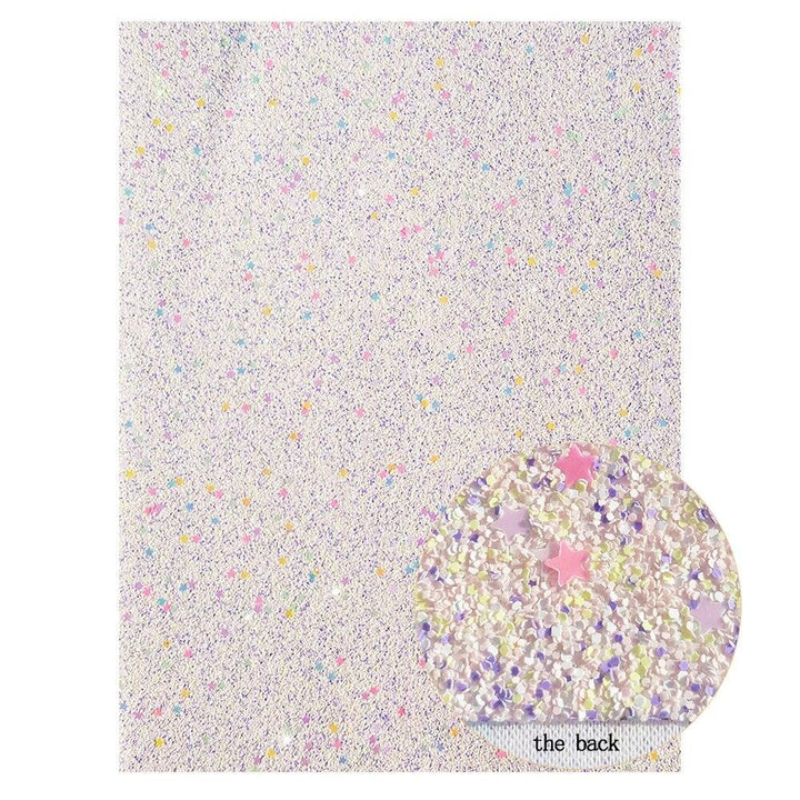 Lisslune | Sparkling Chunky Glitter Synthetic Leather Craft Sheets - A4 Size for Stunning DIY Projects