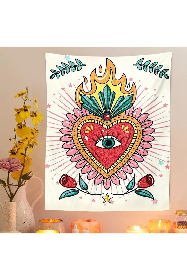 Lisslune | Heart Psychedelic Tapestry