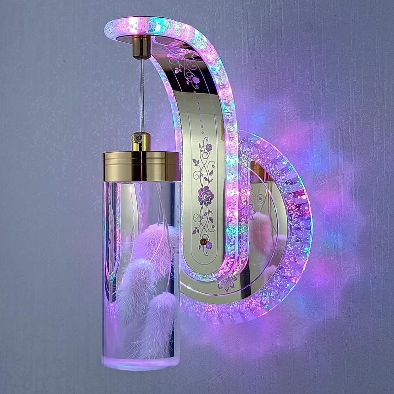 Lisslune | Elegant Crystal Flower Dimming Wall Lamp