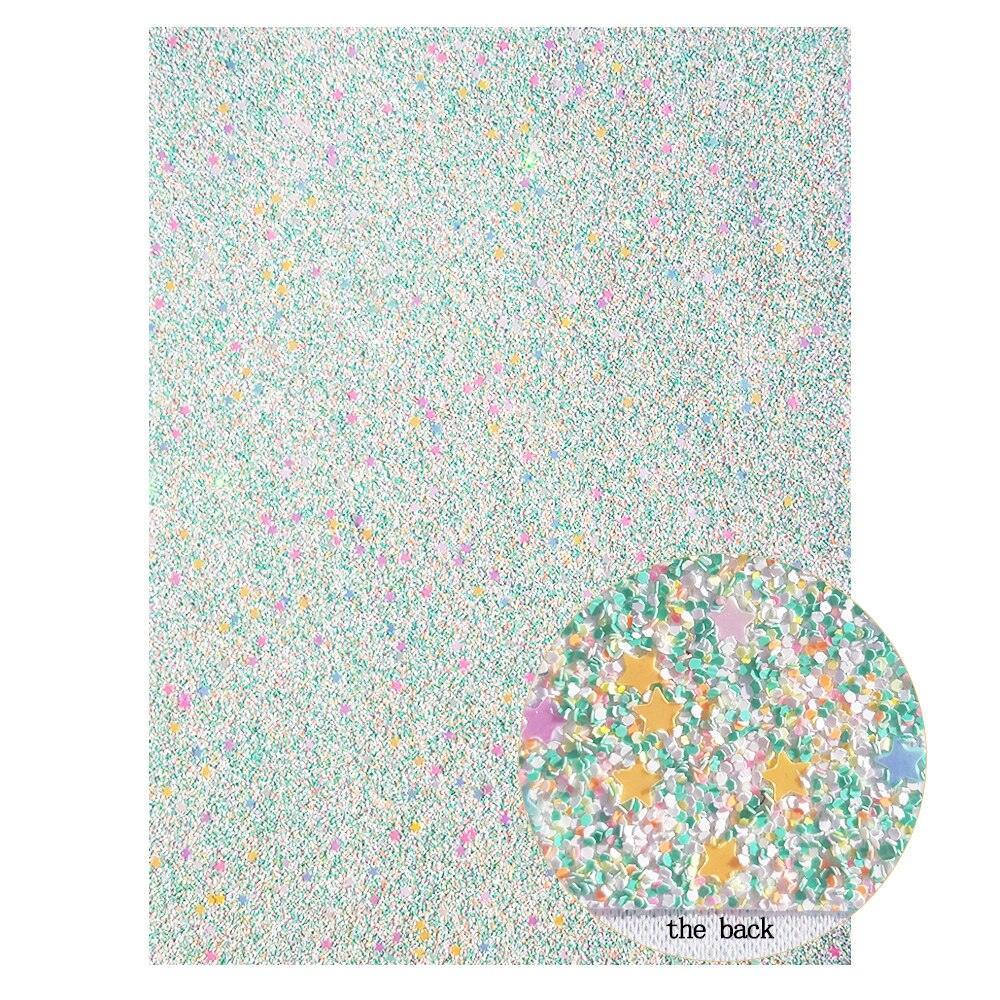 Lisslune | Sparkling Chunky Glitter Synthetic Leather Craft Sheets - A4 Size for Stunning DIY Projects