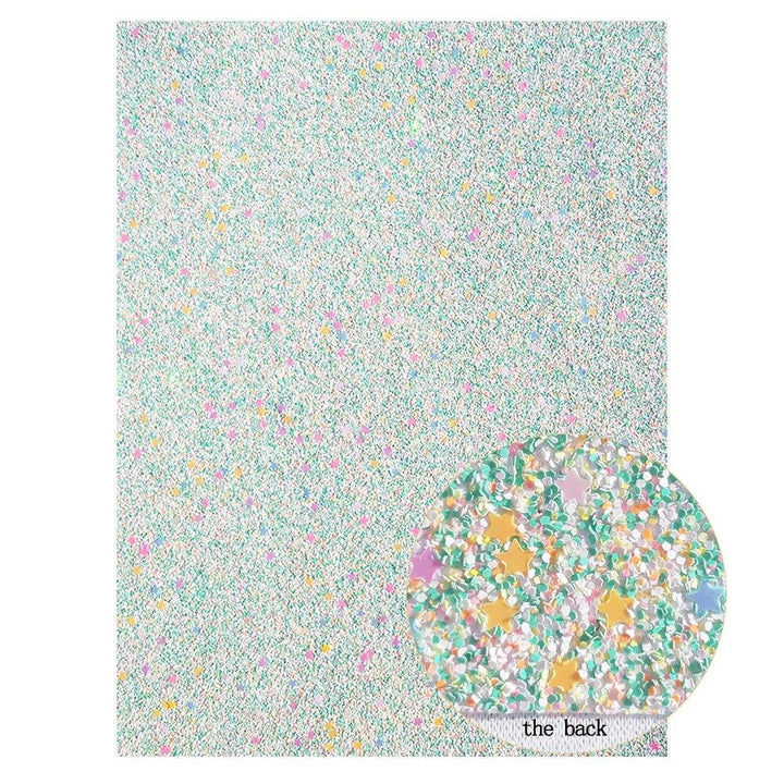 Lisslune | Sparkling Chunky Glitter Synthetic Leather Craft Sheets - A4 Size for Stunning DIY Projects
