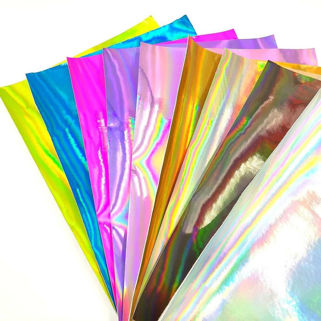 Lisslune | Iridescent Holographic Faux PU Leather Sheets for Creative DIY Projects