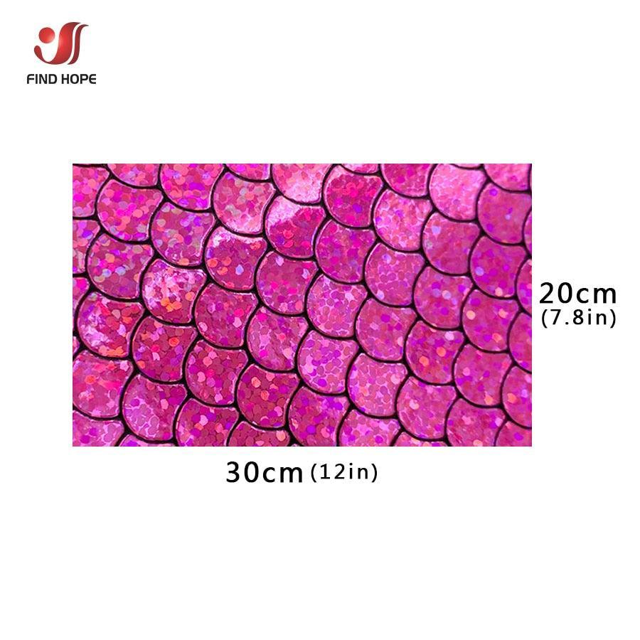 Lisslune | Enchanted holographic mermaid scales PU synthetic leather for creative DIY projects