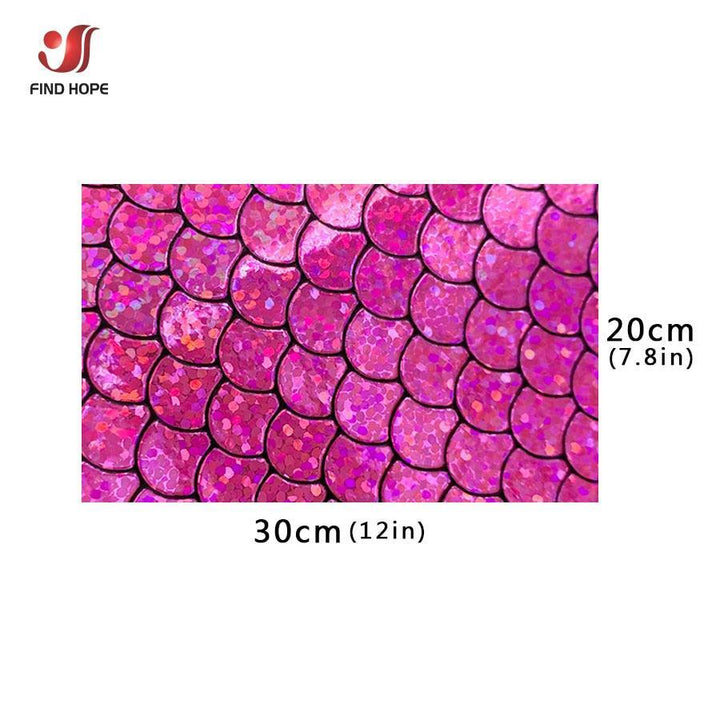 Lisslune | Enchanted holographic mermaid scales PU synthetic leather for creative DIY projects