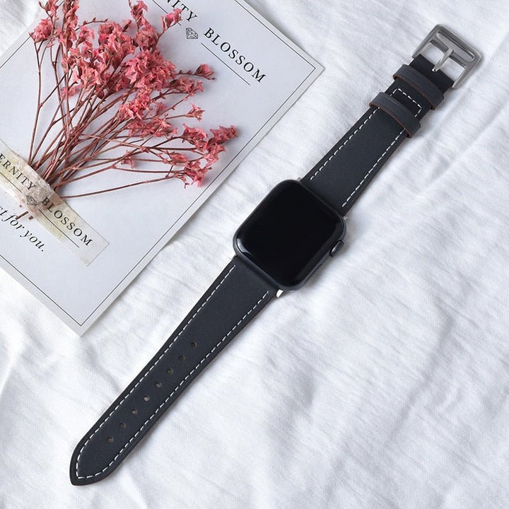 Lisslune | Leather strap for Apple Watch 42mm 38mm Series 3 4 5 6 SE 7 41MM 45MM