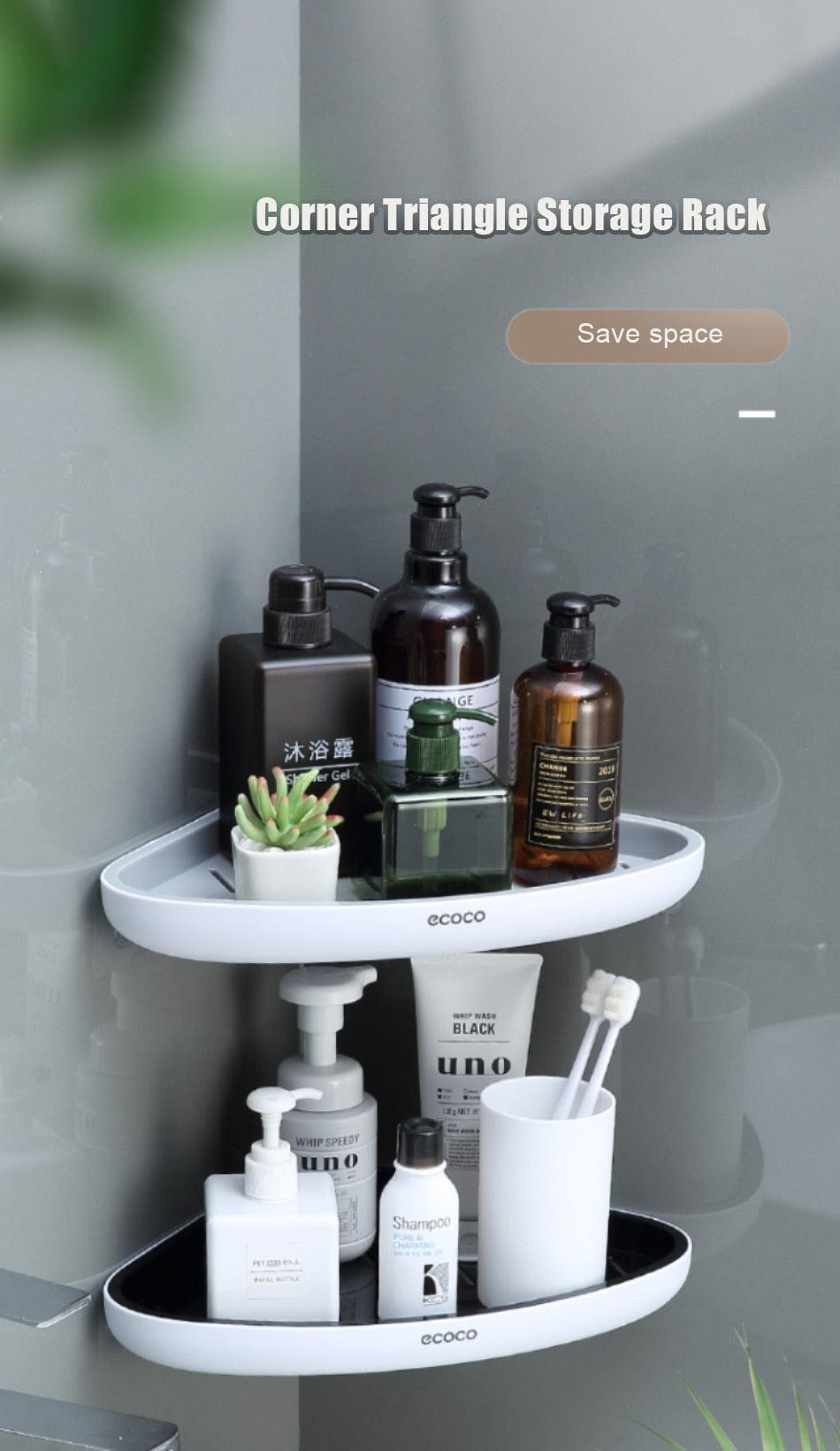 Lisslune | Smart Triangular Bathroom Organizer with Drainage System