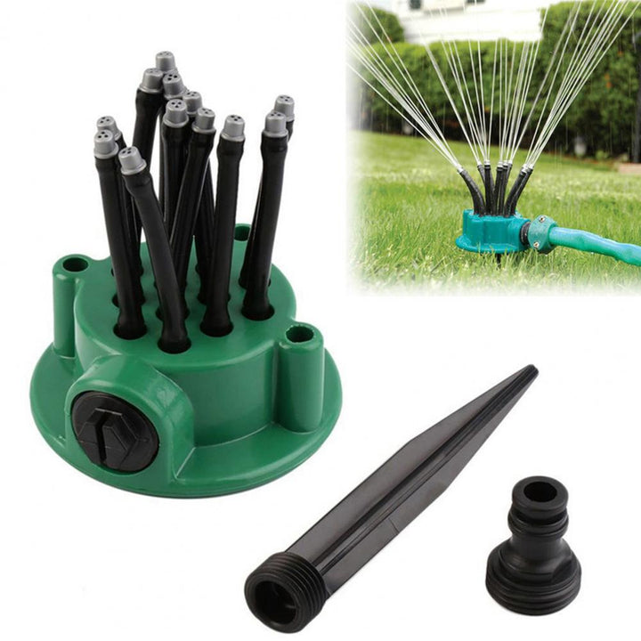 Lisslune | 12-in-1 Garden Irrigation System – Adjustable Sprinkler with 360-Degree Irrigation