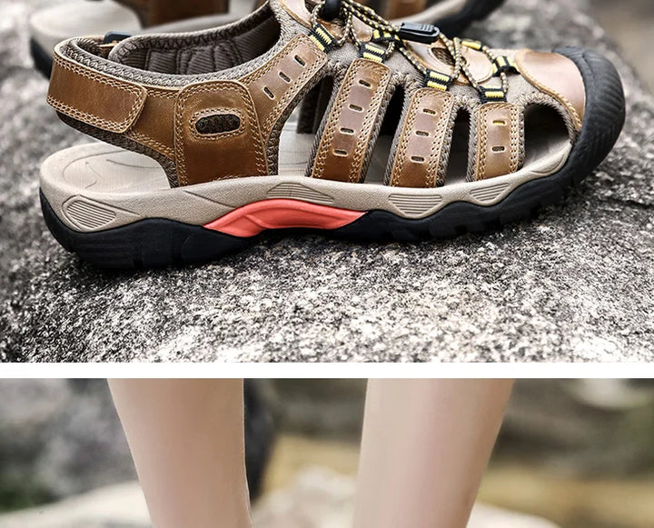 Lisslune | Summer Men's Outdoor Sandals Beach Shoes Genuine Leather Trekking Hiking