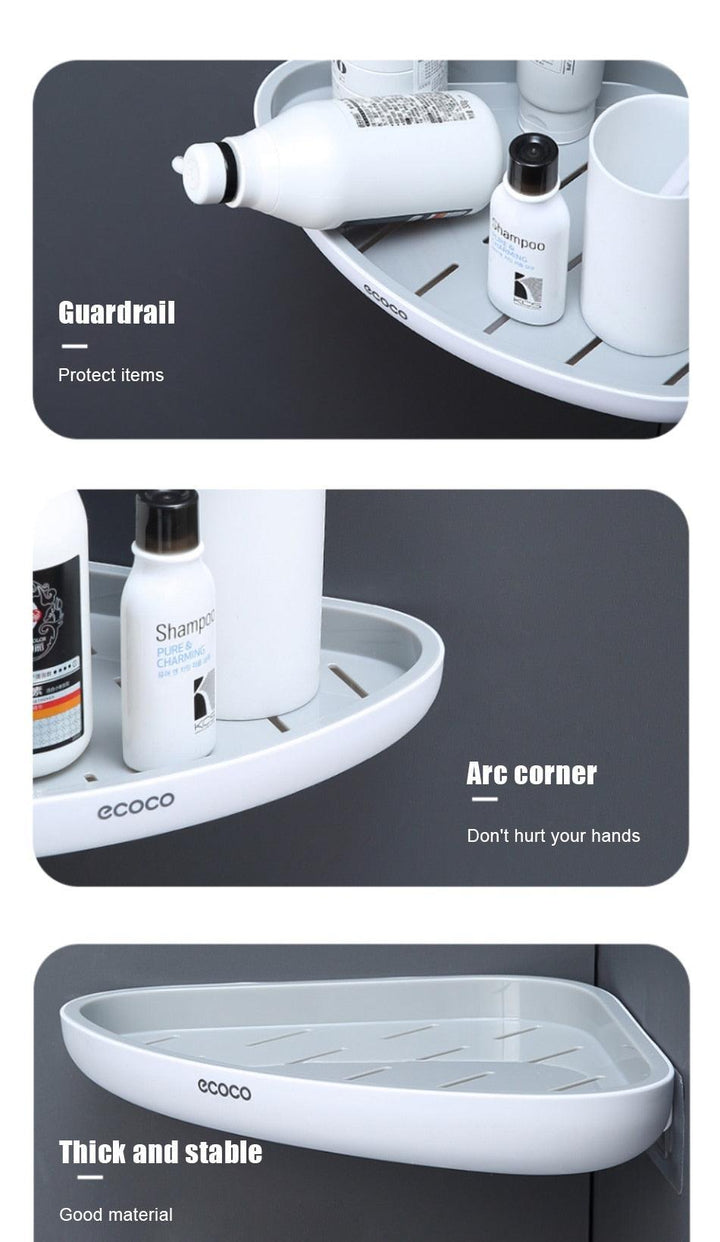 Lisslune | Smart Triangular Bathroom Organizer with Drainage System
