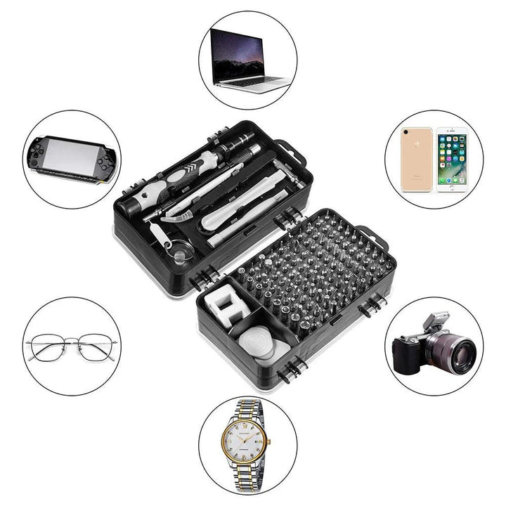 Lisslune | 110-piece magnetic precision tool set for home and professional repairs in sturdy stainless steel